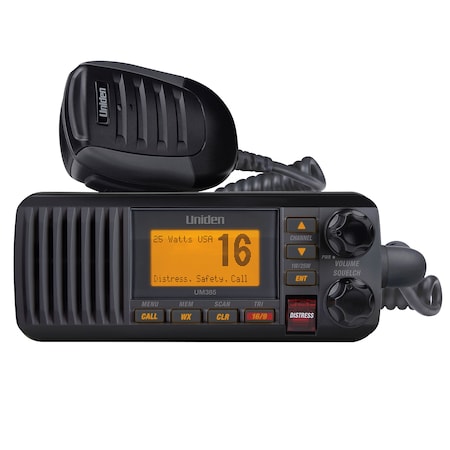 Uniden Marine 25 Watt Fixed Mount CB Radio w/ DSC - Black UM385BK